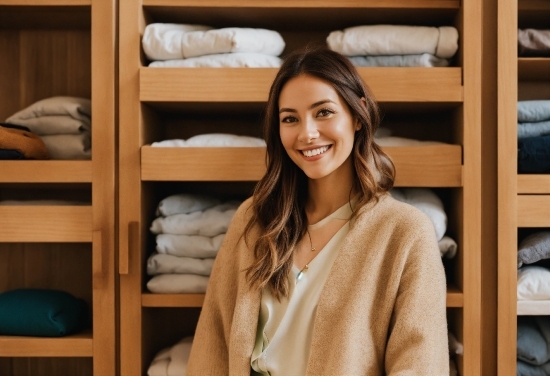 Hair, Smile, Textile, Sleeve, Wood, Happy