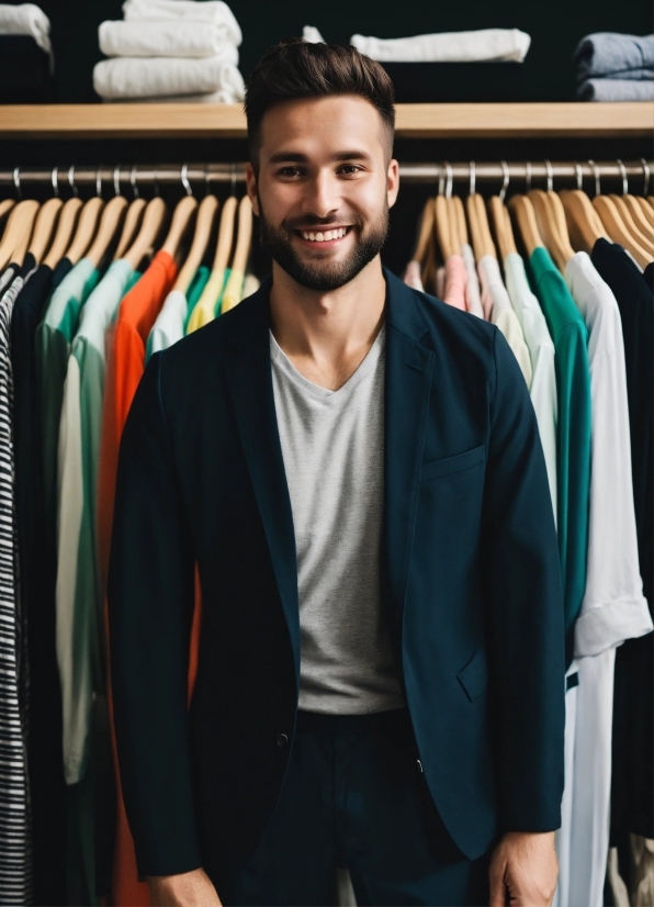 Hair, Smile, Outerwear, White, Dress Shirt, Sleeve