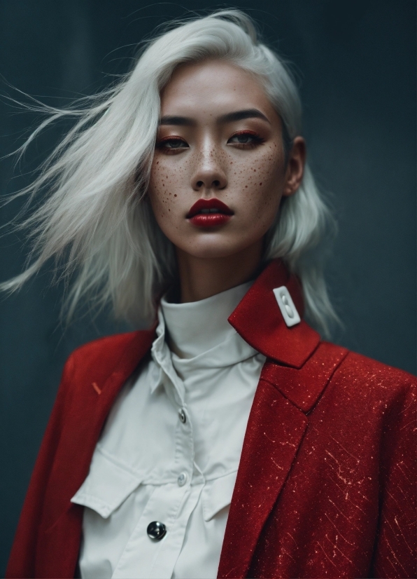 Hair, Lip, Outerwear, Lipstick, Eyelash, Flash Photography