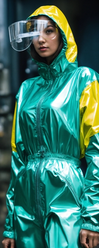 Outerwear, Green, Sleeve, Glove, Yellow, Fashion Design