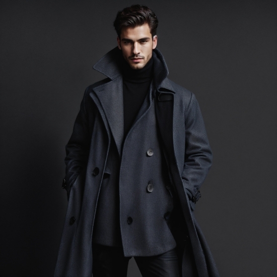 Overcoat, Dress Shirt, Frock Coat, Trench Coat, Neck, Sleeve