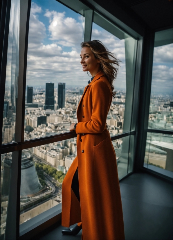 Sky, Cloud, Building, One-piece Garment, Sleeve, Window