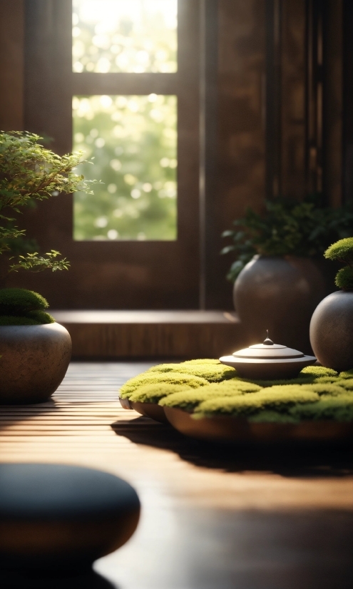 Plant, Window, Light, Leaf, Wood, Textile