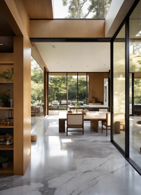 Table, Plant, Wood, Building, Window, Fixture