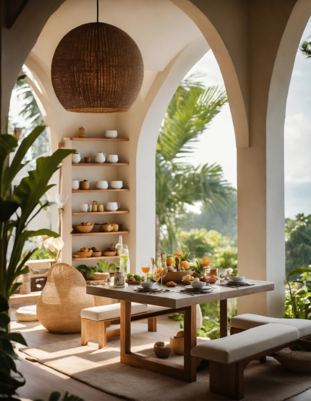 Table, Plant, Property, Shade, Wood, Interior Design