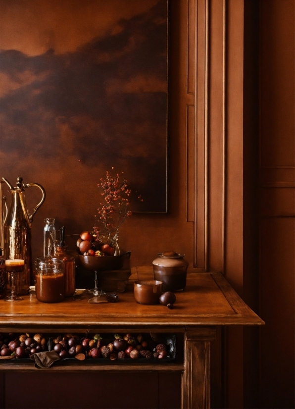 Brown, Table, Flower, Flowerpot, Wood, Plant