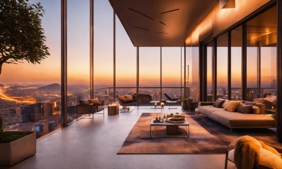 Building, Table, Sky, Orange, Interior Design, Shade