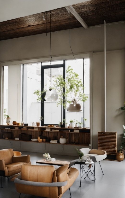 Plant, Table, Wood, Window, Couch, Shade