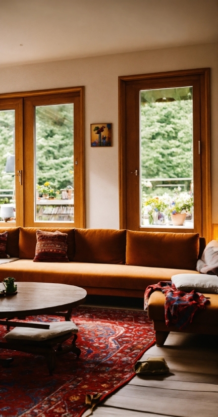 Brown, Window, Building, Fixture, Wood, Couch