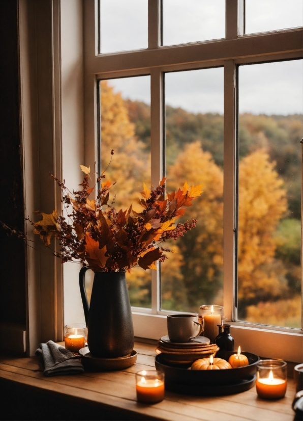 Flower, Tableware, Window, Plant, Food, Vase