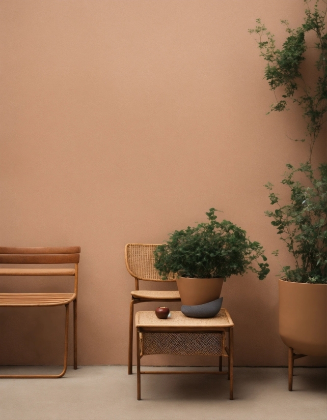 Brown, Plant, Furniture, Flowerpot, Houseplant, Wood