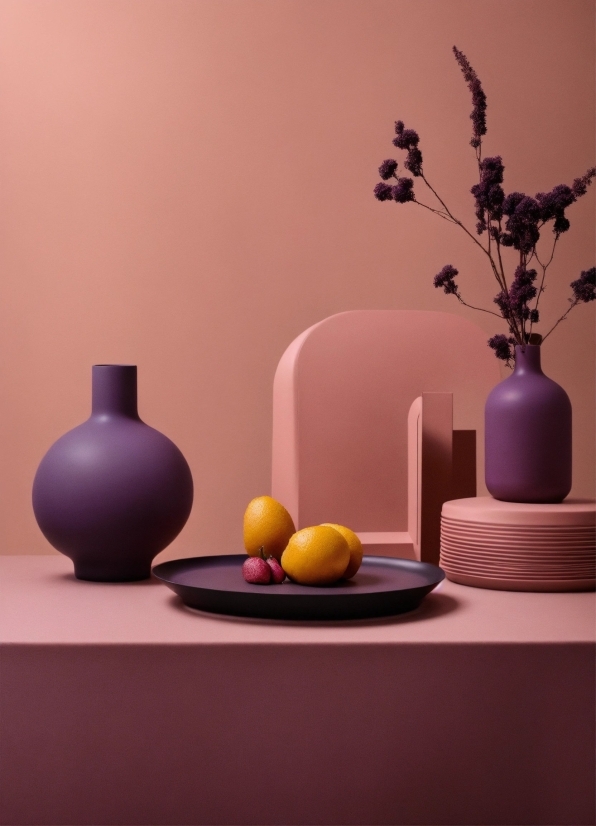 Dishware, Purple, Lighting, Serveware, Wood, Orange