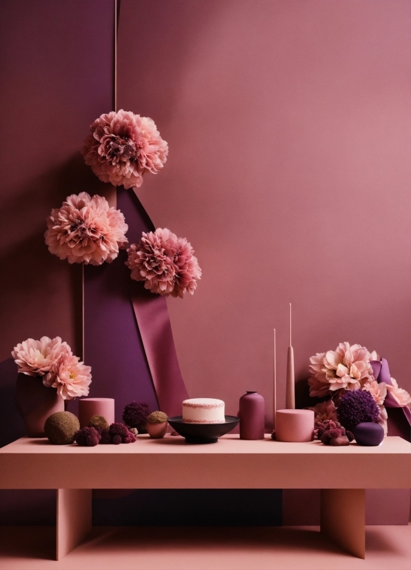 Flower, Tableware, Table, Plant, Interior Design, Pink