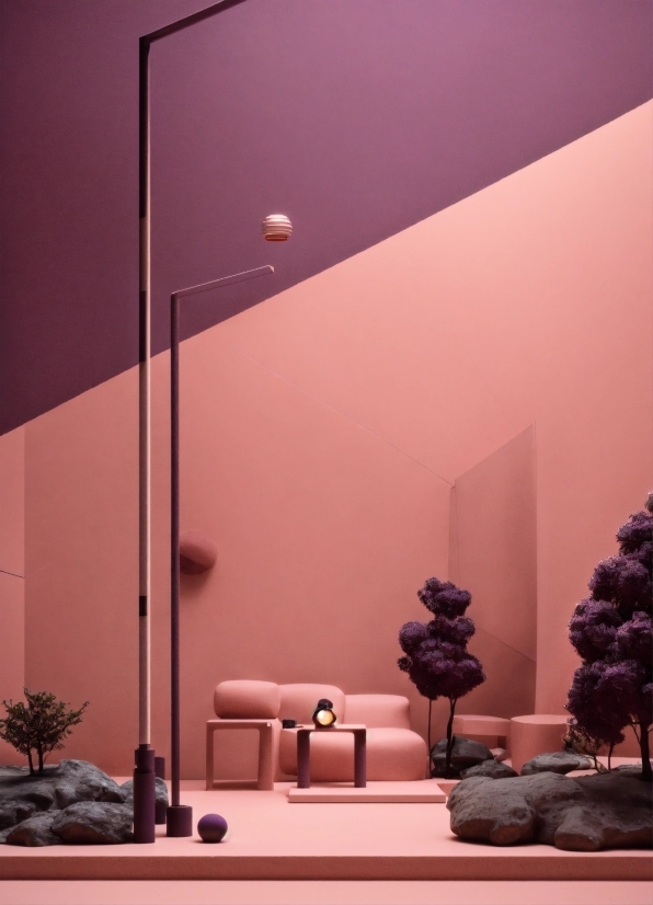 Plant, Building, Interior Design, Purple, Architecture, Comfort