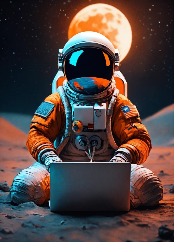 Astronaut, Laptop, World, Astronomical Object, Flash Photography, Personal Protective Equipment