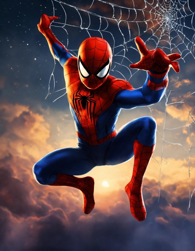 Cartoon, Spider-man, Cloud, Art, Happy, Illustration