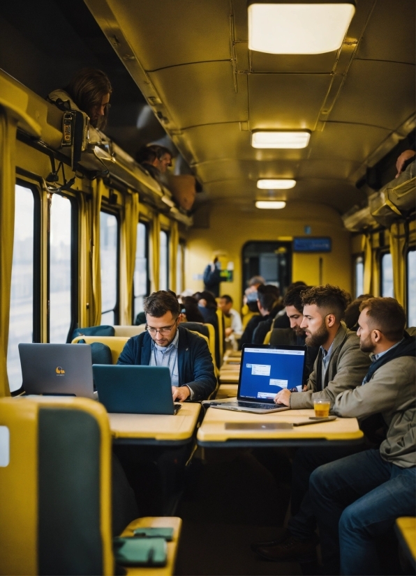 Jeans, Computer, Laptop, Personal Computer, Vehicle, Train