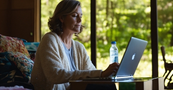 Computer, Personal Computer, Laptop, Plant, Bottle, Netbook