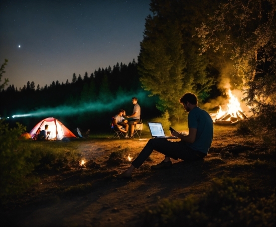 Sky, Light, Tent, Flash Photography, Lighting, Tree