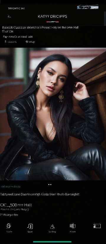 Lip, Flash Photography, Lipstick, Thigh, Black Hair, Leather Jacket