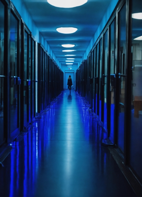 Blue, Light, Azure, Floor, Building, Flooring