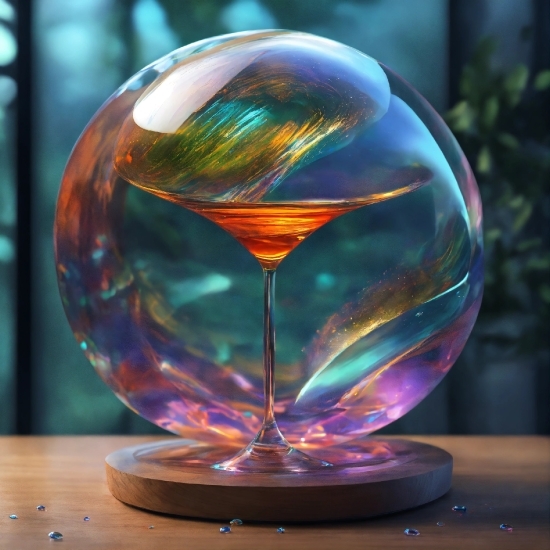 Water, Ball, Tree, Art, Paperweight, Glass