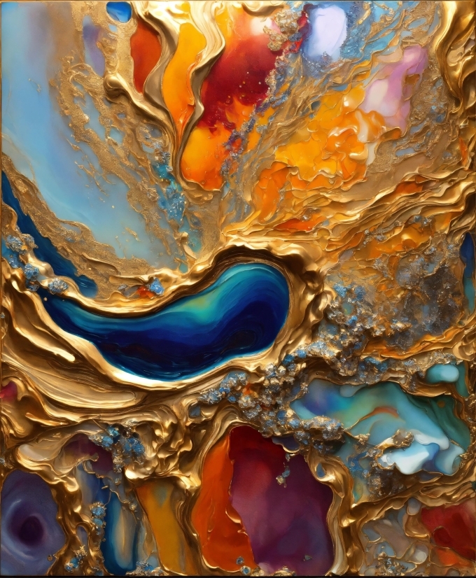 Liquid, Orange, Fluid, Paint, Art Paint, Aqua