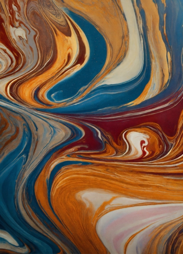 Liquid, Art Paint, Orange, Fluid, Natural Landscape, Art