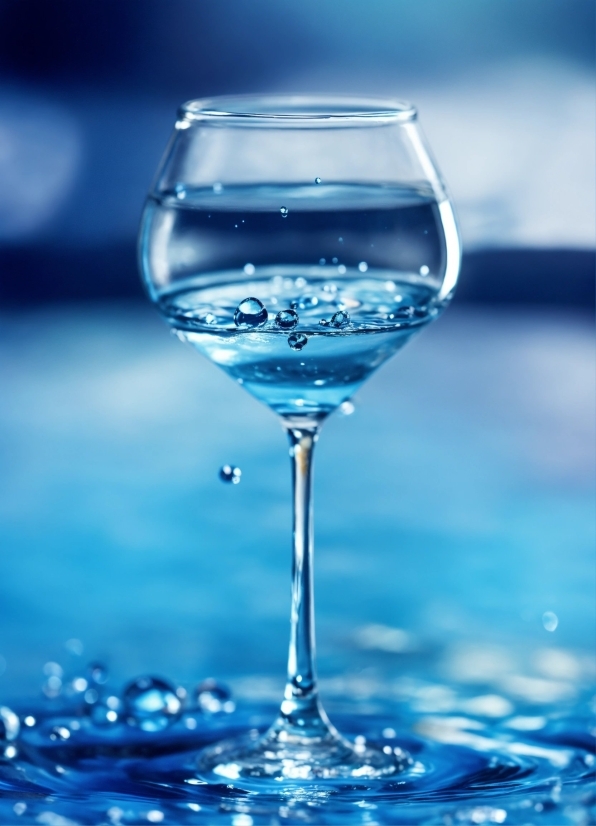 Water, Liquid, Stemware, Drinkware, Blue, Nature