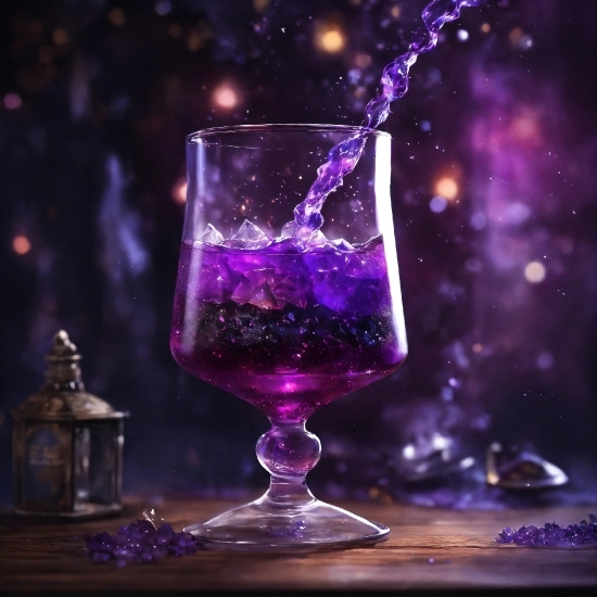 Drinkware, Stemware, Liquid, Tableware, Purple, Cocktail