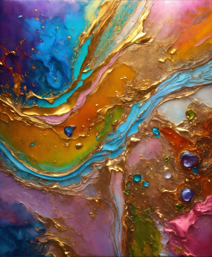 Colorfulness, Liquid, Water, Art Paint, Paint, Orange