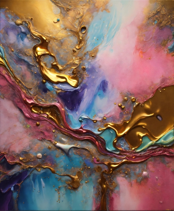 Liquid, Paint, Water, Purple, Painting, Art