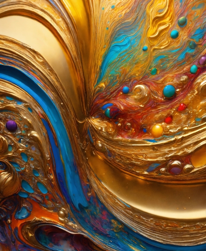 Liquid, Amber, Art, Paint, Painting, Pattern