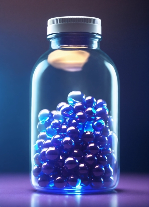 Bottle, Drinkware, Liquid, Blue, Light, Purple