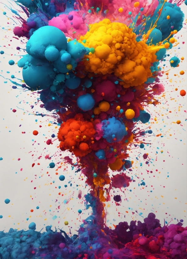 Plant, Balloon, Paint, Art, Fruit, Electric Blue