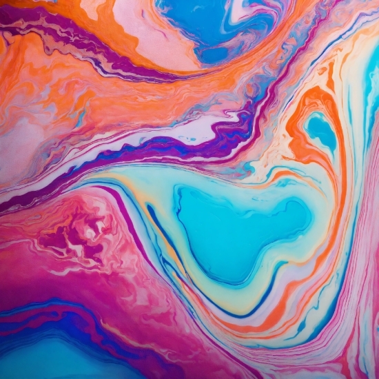 Azure, Paint, Orange, Fluid, Organism, Pink