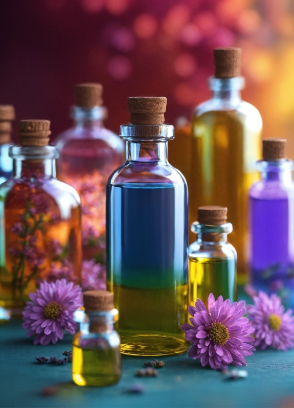 Flower, Bottle, Liquid, Drinkware, Blue, Plant