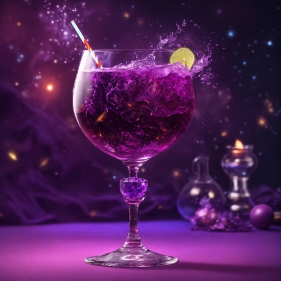 Tableware, Stemware, Drinkware, Liquid, Cocktail, Purple