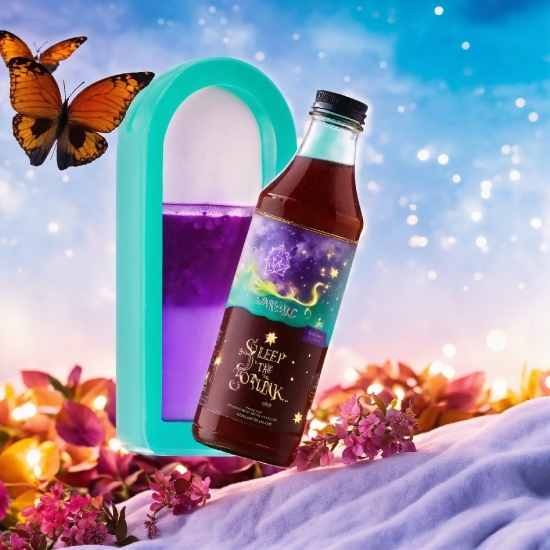 Bottle, Liquid, Sky, Butterfly, Drink, Arthropod