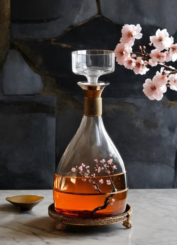 Flower, Liquid, Bottle, Drinkware, Barware, Glass Bottle