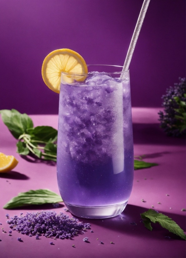 Liquid, Ingredient, Purple, Tableware, Ice Cube, Solution