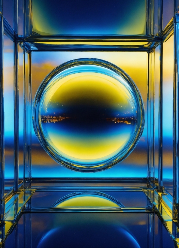 Blue, Light, Yellow, Fixture, Line, Art