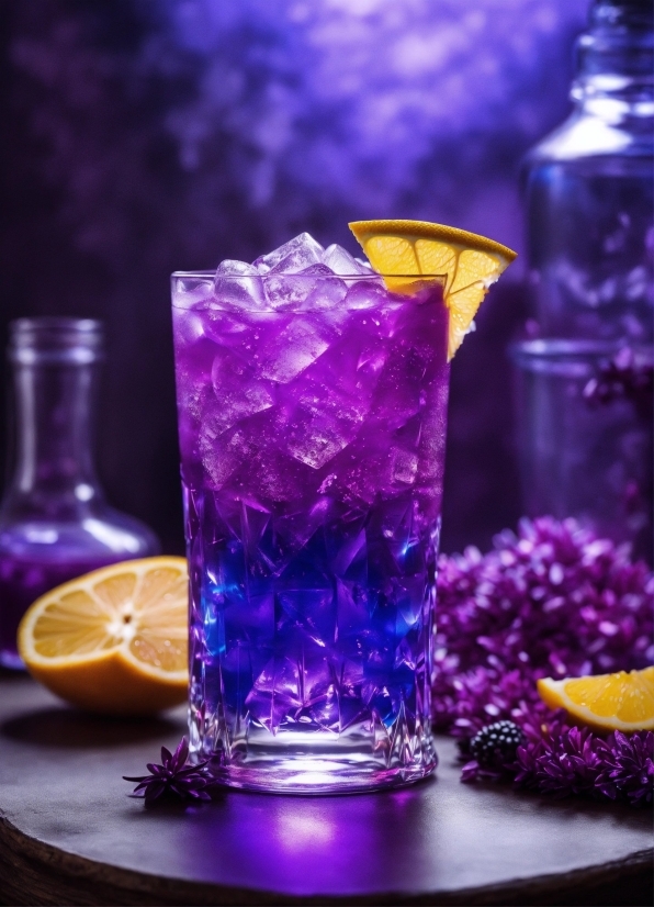 Tableware, Liquid, Drinkware, Rangpur, Cocktail, Purple