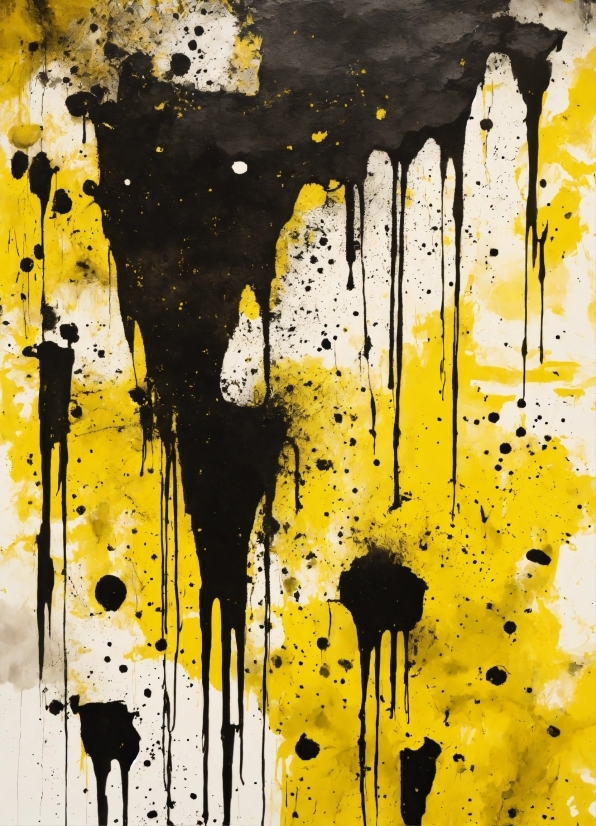 Black, Paint, Art Paint, Yellow, Art, Font