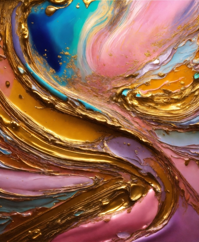 Liquid, Purple, Fluid, Orange, Art, Paint