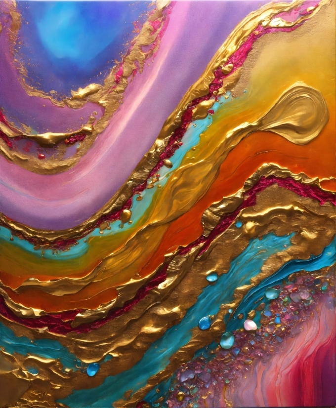 Colorfulness, Purple, Orange, Liquid, Art, Aqua