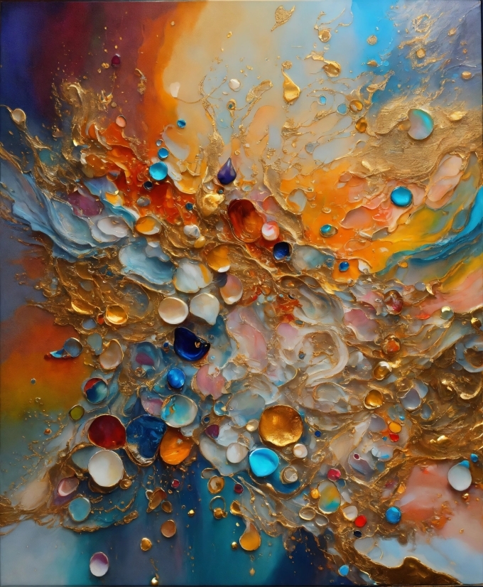 Liquid, Azure, Orange, Fluid, Organism, Art