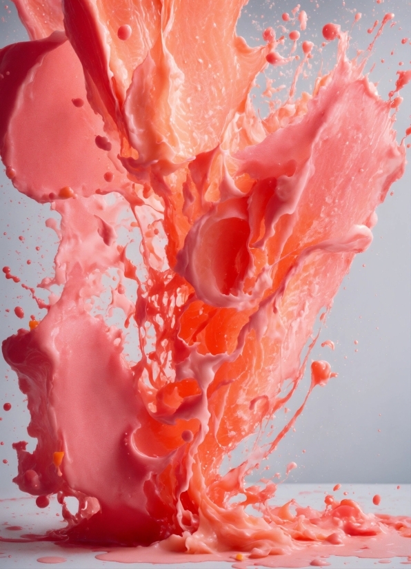 Liquid, Fluid, Petal, Orange, Pink, Red