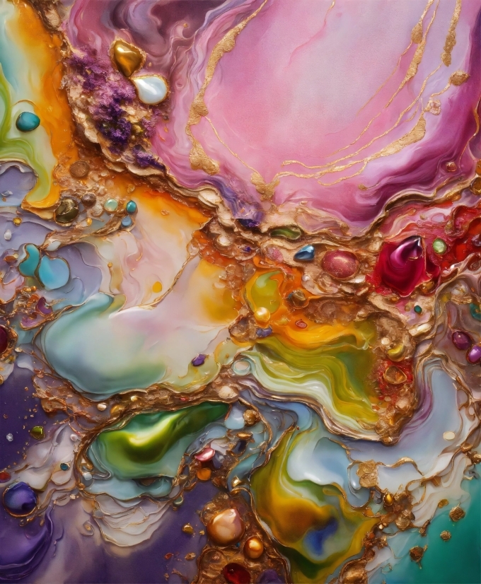 Liquid, Purple, Organism, Fluid, Art Paint, Water