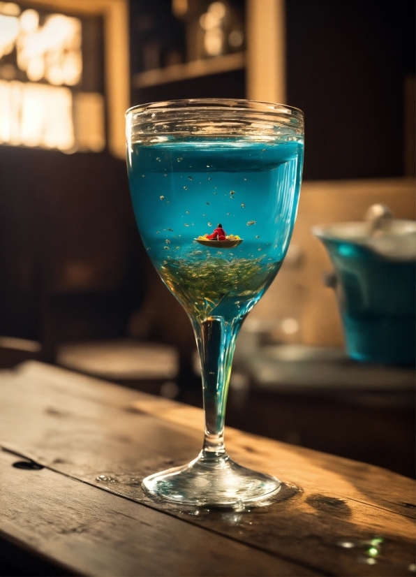 Tableware, Liquid, Drinkware, Stemware, Cocktail, Blue Lagoon